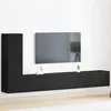 Image de Ensemble de meuble TV murale 3 pièces en bois d ingénierie chêne noir