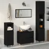 Image de Ensemble de meubles de salle de bain 3 pièces en bois d ingénierie chêne noir