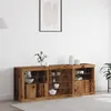 Image de Buffet avec lumières LED Bois ancien 181,5x37x67 cm Bois recyclé