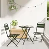 Image de vidaXL Chaises de jardin pliantes 2 pcs Vert foncé 42x52x82 cm Acier revêtu de poudre 42002937