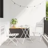 Image de Ensemble de Bistro Pliable 3 Pièces vidaXL Blanc Acier 42002950