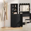Image de Armoire haute en chêne noir 40x41x135 cm, fabriquée en bois d ingénierie