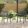 Image de Lot de 2 chaise vidaxl H. 91 cm non pliable en aluminium exterieur noir