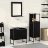 Image de Ensemble de meubles de salle de bain 3 pièces en bois d ingénierie chêne noir