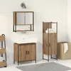 Image de Ensemble de meubles de salle de bain 3 pièces en chêne artisanal, bois d ingénierie