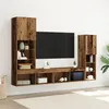 Image de Meuble TV avec lumières LED Bois vieilli 40.5x30x102 cm, Meubles TV avec lumières LED 2 pcs Bois vieilli 80x30x30 cm