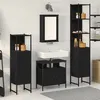 Image de Ensemble de meubles de salle de bain en 4 pièces chêne noir bois reconstitué