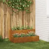 Image de jardinière 2 niveaux 100x60x45 cm en acier résistant aux intempéries