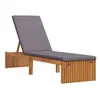 Image de Lot de 1 transat GENERIQUE L. 200 cm gris en bois massif H. 94 cm non pliable
