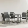 Image de vidaXL Set de 4 fauteuils de jardin noirs avec coussins 42003025