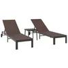 Image de Lot de 1 transat vidaxl H. 40.5 cm en rotin marron L. 40 cm non pliable