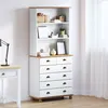 Image de Haut "ASKIM" Blanc 91x40x199,5 cm en bois massif de pin, Haut "ASKIM" Blanc 91x30x104 cm en bois massif de pin, Commode "ASKIM"