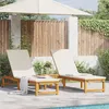 Image de Chaises longues 2 pcs Bois massif d acacia