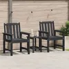 Image de Chaises de jardin 2 pcs Noir HDPE