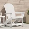 Image de vidaXL Chaise Berçante Adirondack Blanche Extérieure Bois Naturel Taille Standard 73,5X92X90 cm Détente Confortable 42006625
