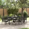 Image de Ensemble de Salle à Manger de Jardin 7 pièces avec Coussins en Poly Rattan Noir