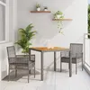 Image de vidaXL Ensemble de salle à manger de jardin de 3 pièces avec coussins gris en rotin synthétique 3334909