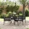 Image de vidaXL Ensemble de Salle à Manger de Jardin 5 Pièces Noir en Poly Rattan 3334942