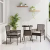 Image de Ensemble de Salle à Manger de Jardin 3 Pièces Marron Poly Rattan