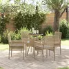 Image de Ensemble de Salle à Manger de Jardin 5 Pièces Beige Poly Rattan