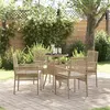 Image de vidaXL Ensemble de salle à manger de jardin 5 pièces beige en polyrotin 3334950