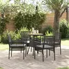 Image de vidaXL Ensemble de salle à manger de jardin 5 pièces en poly rattan noir 3334952