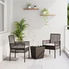 Image de Set de Bistro de Jardin 3 Pièces avec Coussins en Poly Rattan Marron 3334956