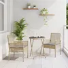Image de Ensemble Bistro de Jardin 3 Pièces avec Coussins Beige en Poly Rattan 3334965