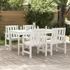 Image de vidaXL Chaises de Jardin Ensemble de 4 Design à Lattes Blanches HDPE Mobilier de Jardin Confortable avec Accoudoirs Idéal 3335795