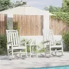 Image de vidaXL Ensemble de Chaises Berçantes de Jardin 2 Pièces HDPE Blanches Chaises d'Extérieur Avec Design Rustique 3335810