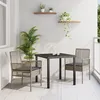 Image de Chaises de jardin 2 pcs avec coussins gris en poly rattan