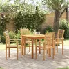 Image de Lot de 4 chaise GENERIQUE exterieur empilable non pliable en teck H. 94 cm