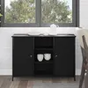 Image de Buffet Chêne Noir 100x35x70 cm Bois d ingénierie et Acier