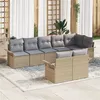 Image de Salon de jardin Vidaxl rotin beige 8 pieces 8 personnes