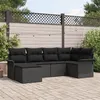 Image de Ensemble de Canapés de Jardin de 6 pièces avec Coussins Noir Rattan Poly