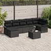 Image de Ensemble de Canapé de Jardin 8 Pièces avec Coussins Beige Rattan Poly
