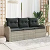 Image de Salon de jardin vidaxl 3 pieces rotin 3 personnes beige
