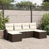 Image de Salon de jardin Vidaxl rotin marron 6 pieces 6 personnes