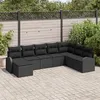 Image de vidaXL Ensemble de canapé de jardin 8 pièces avec coussins noir en rotin synthétique 3346163