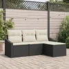 Image de Salon de jardin modulable Vidaxl rotin noir 4 pieces