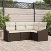 Image de Salon de jardin modulable Vidaxl rotin marron 4 pieces 3 personnes