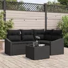 Image de Ensemble de 5 Canapés de Jardin avec Coussins Beige en Poly Rattan