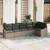 Image de Set de 6 canapés de jardin avec coussins gris poly rotin