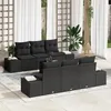 Image de vidaXL Ensemble de Canapés de Jardin 7 pièces Noir Rattan avec Housses 3346953