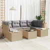 Image de vidaXL Ensemble de canapé de jardin 7 pièces avec coussins beige poly rattan 3346960