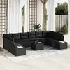 Image de vidaXL Ensemble de Canapé de Jardin de 11 Pièces avec Coussins Beige Poly Rattan 3347253