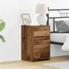 Image de Table de chevet avec lumières LED en bois ancien
