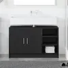 Image de Cabinet de Lavabo Chêne Noir 90x29x55 cm Bois d Ingénierie
