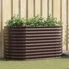 Image de Jardinière en bois brun 160x80x81 cm en acier galva