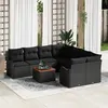 Image de Set de Canapé de Jardin 9 Pièces vidaXL avec Coussins en Rattan Noir, Canapé de Jardin 2 Places vidaXL avec Coussins 3347436